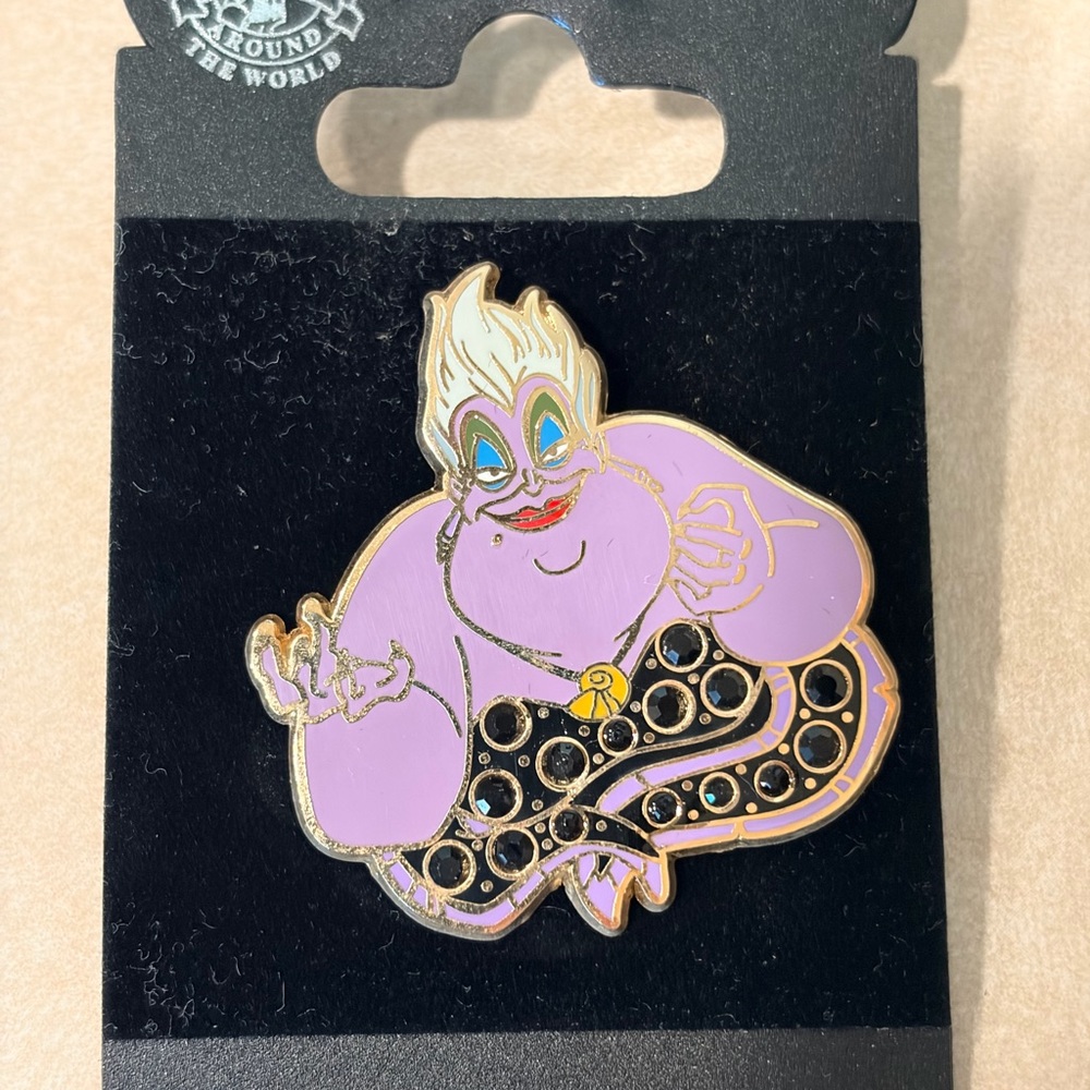 Disney Jeweled Ursula Purple and Black  Enamel Pin NOC